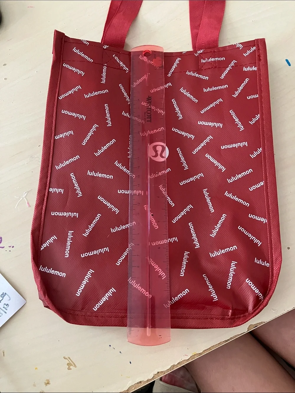 lululemon athletica Red Logo Repeating-Print Tote